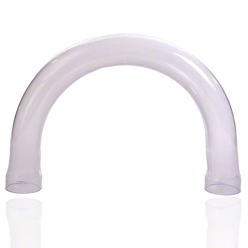 PVC U Transparent Bogen 180&deg; in DIN Abmessung, Stutzenausf&uuml;hrung